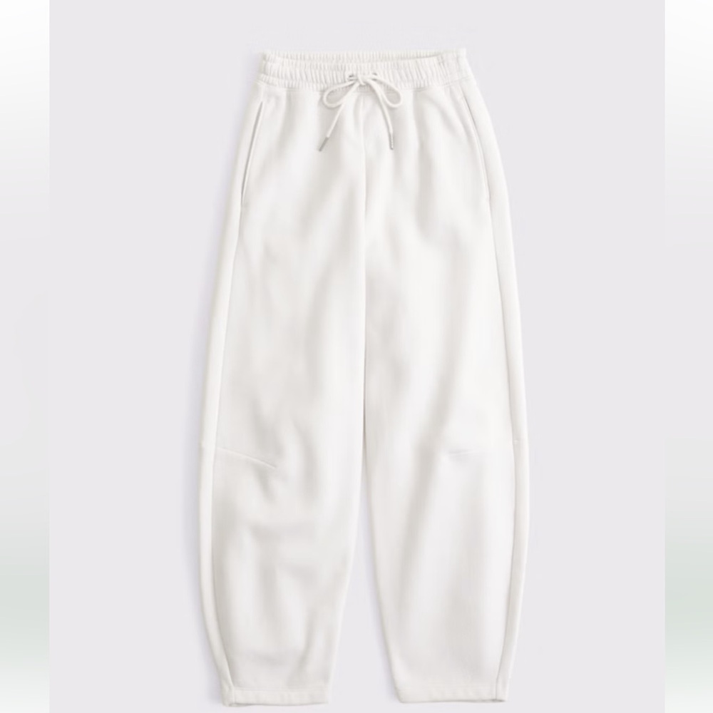 Abercrombie & Fitch High Rise Sunday Barrel  Tan Drawstring Waist Sweatpants, L - Picture 10 of 12